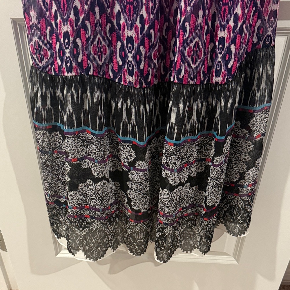 Express Purple And Black Patterned Maxi Dress - image 4